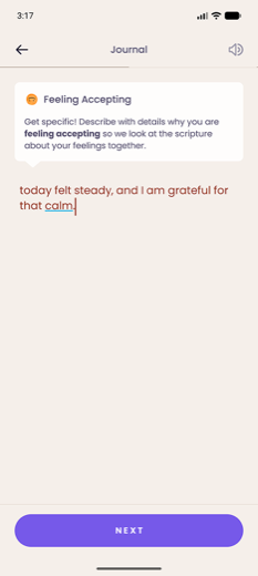 Evening — Tell us how today felt. Get the verse that matches.